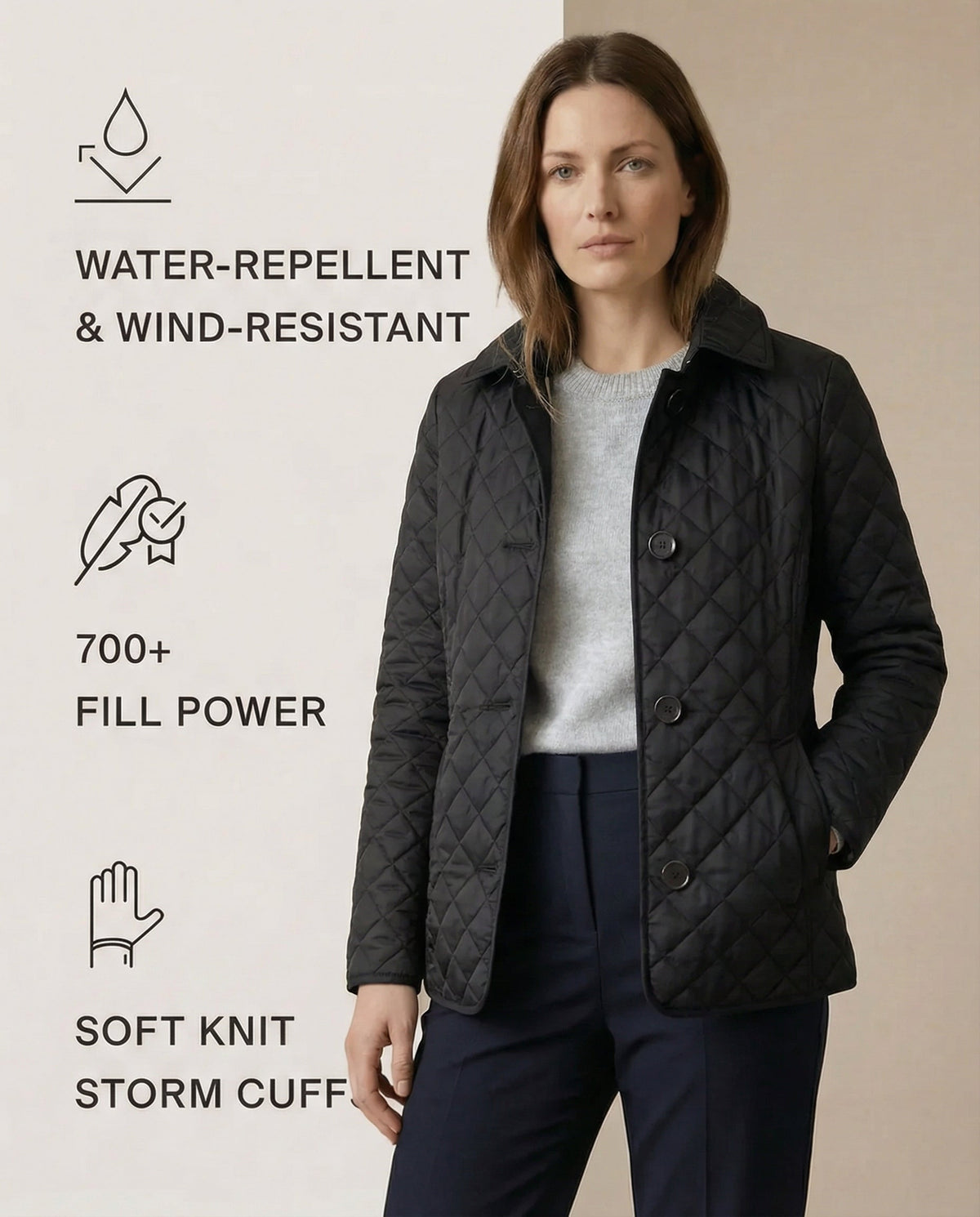 Quilted Button Up Jacket
