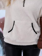 Women's Half-Zip Fuzzy Fleece Pullover Sweater