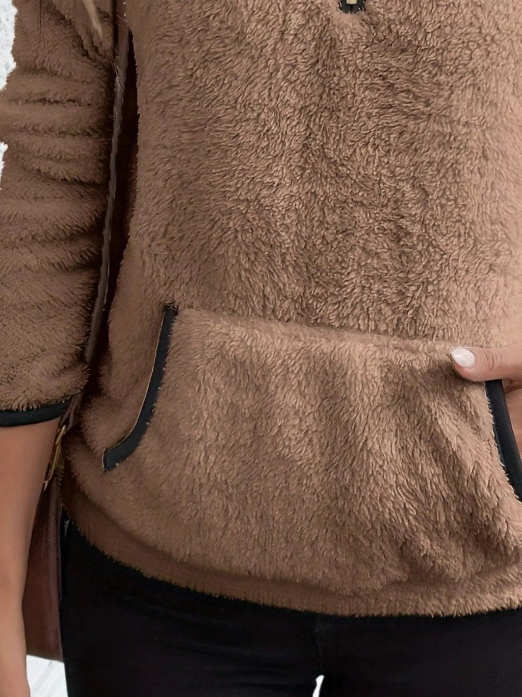 Women's Half-Zip Fuzzy Fleece Pullover Sweater