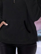 Women's Half-Zip Fuzzy Fleece Pullover Sweater