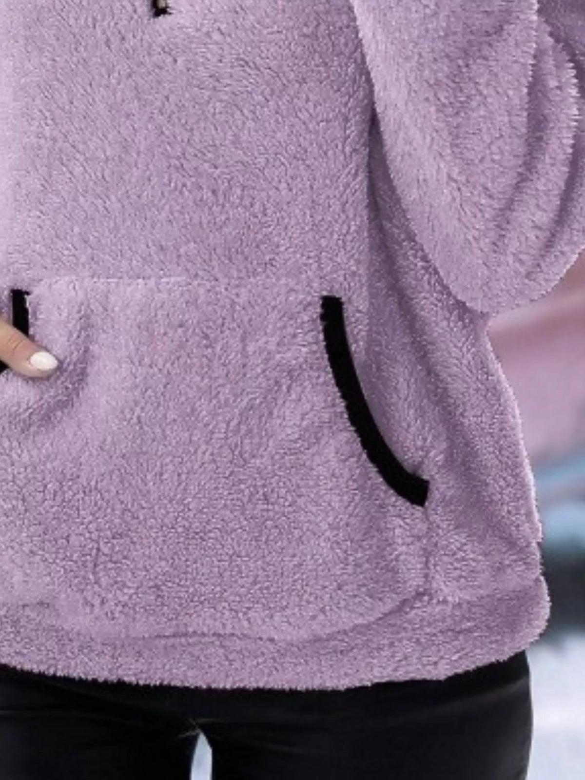 Women's Half-Zip Fuzzy Fleece Pullover Sweater