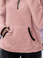 Women's Half-Zip Fuzzy Fleece Pullover Sweater