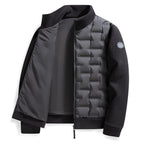 Men's Fleece-Trim Quilted Down Jacket