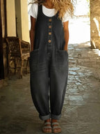 Skylar - Vintage Washed Cotton Denim Overalls