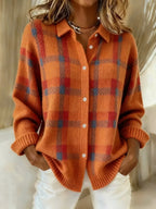 Camille™ | Retro Plaid Sweater – Timeless Appeal