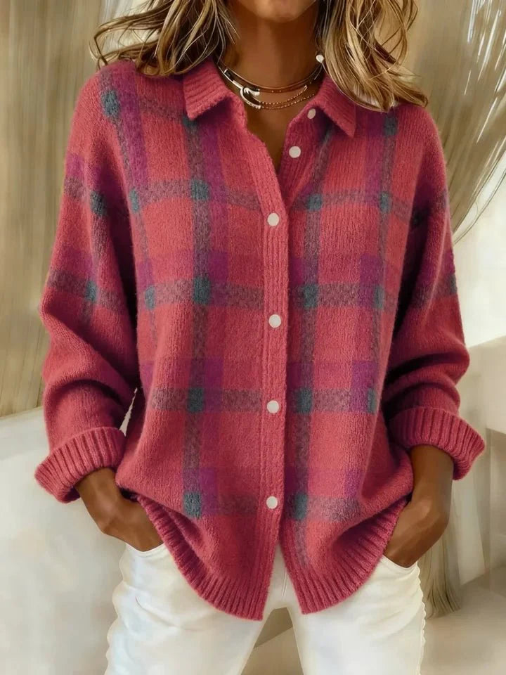 Camille™ | Retro Plaid Sweater – Timeless Appeal