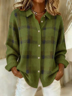 Camille™ | Retro Plaid Sweater – Timeless Appeal