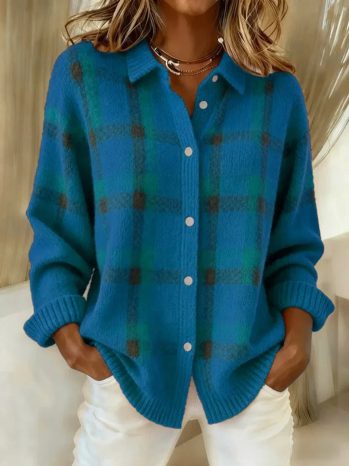 Camille™ | Retro Plaid Sweater – Timeless Appeal