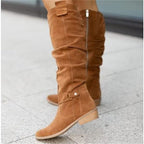 Women's Suede Slouch Knee High Boots